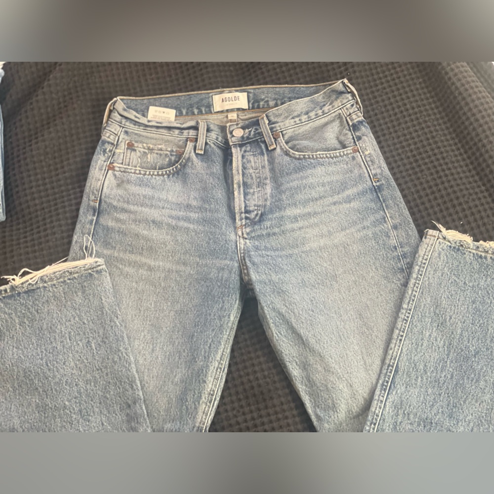 Agolde Faded Blue Denim Jeans